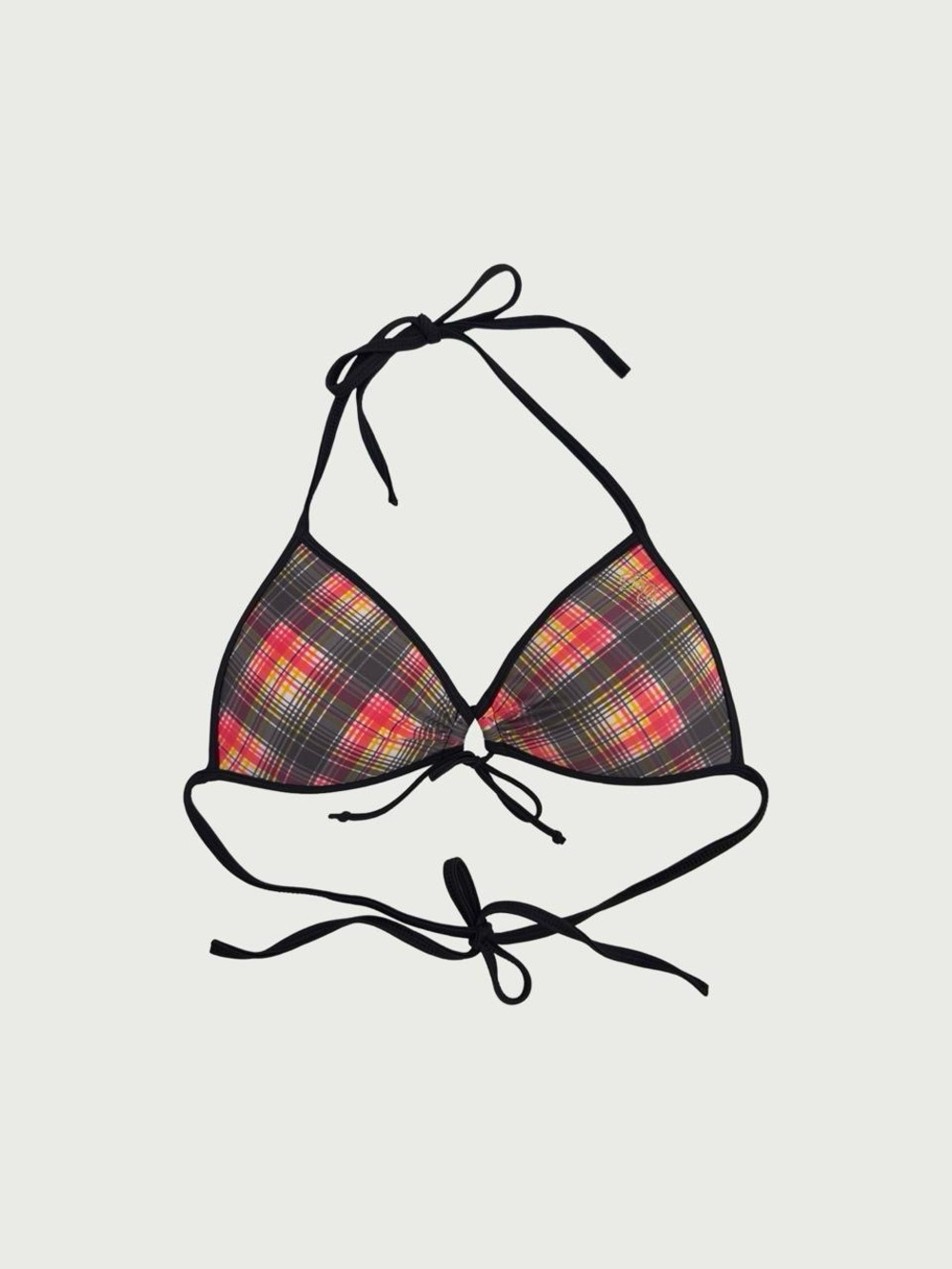 Plaid Push Up Bikini Top